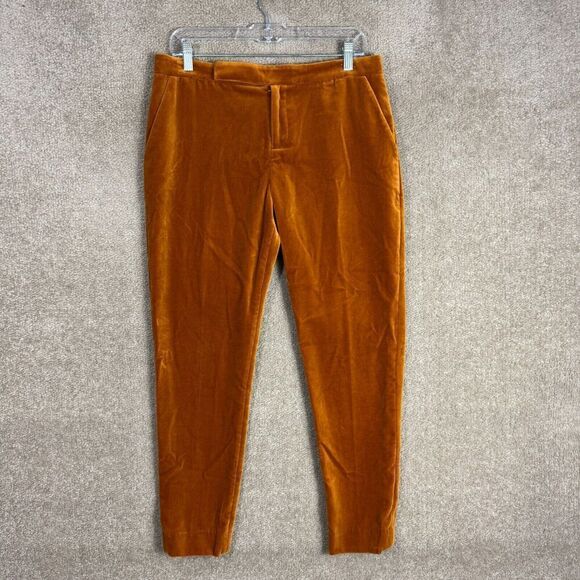 Equipment Burcet Pants Womens Size‎ 6 Sugar Almond Velvet Skinny Ankle Trouser - Picture 2 of 12